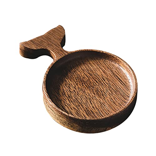 OFFSCH Fish Shaped Wooden Sauce Dish Creative Sauce Plate for Korean Kimchi Snack Saucer
