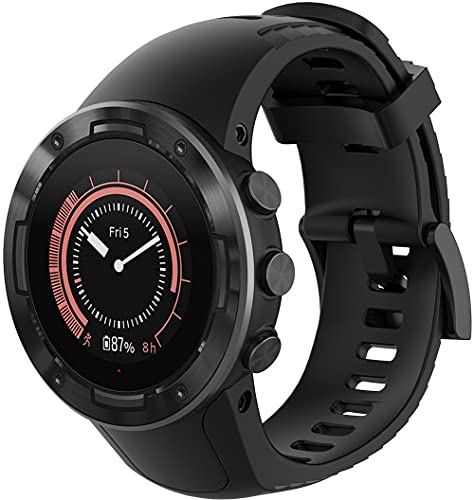 Chainfo Correa de Reloj compatible con Suunto 5, Silicona Banda de Reemplazo Pulsera NO230508 (Black)