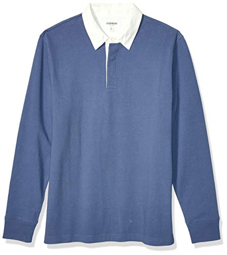 Amazon Brand - Goodthreads Men's Long-Sleeve Solid Rugby, Denim, XX-Large