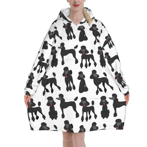 Sweat à capuche couverture caniche unisexe, idée cadeau originale pour frileux
