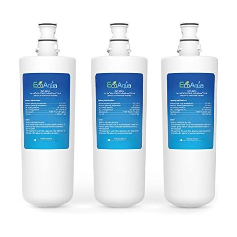EcoAqua EWF-8001A Water Filter Replacement Compatible with InSinkErator Model F701R, Steaming Hot Water Tap, HC1100, GN1100, HC3300, HC3300 & - 3US-AF01, 3M AP3-765-S (3) Cover