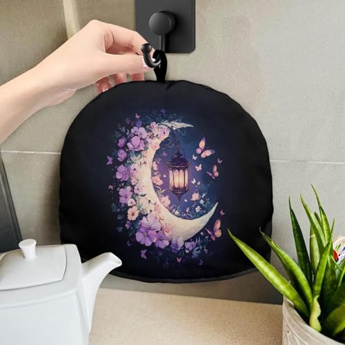 Image of Hudotybom Moon Lantern Teapot Cozies Stain Resistant Thermal Insulated Fabric Teapot Cozy Breakfast Warmer for English Tea Sets Kitchen Home Decoration Tea Pots with Hanging Loop