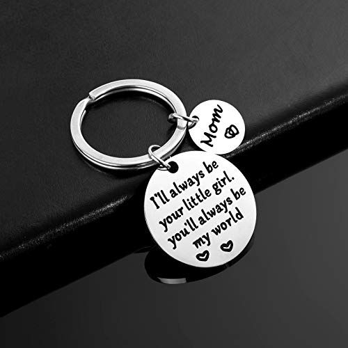Mother’s Day Gifts, Mom Gifts From Daughter For Birthday, I'll Always Be Your Little Girl, You Will Always Be My World, Best Mom Ever Keychain From Kids Baby For Mom Valentine’s Day Christmas Gifts #TOP4