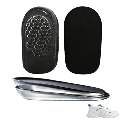 Semelles augmentation de hauteur invisibles 2 paires, talonnette rehaussante homme/femme 1,5 cm, semelle grandissante GEL respirante amorti nid d'abeille