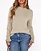 BTFBM Fall Sweaters for Women 2025 Crew Neck Long Sleeve Hollow Out Swiss Dot Knit Casual Pullover Tops Fashion Clothing(Apricot, X-Large)