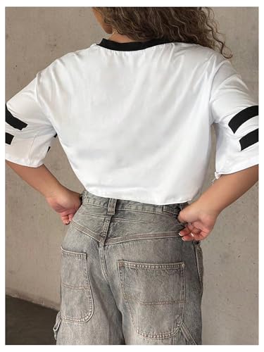 SOLY HUX Women's Jersey T-Shirt Summer Sports Crop Tops Number Print Graphic Tees Streetwear3