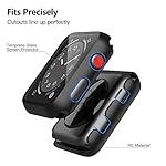 GARHIL-2Pack-Black-Hard-Case-Compatible-with-Apple-Watch-Series-3-Series-2-Hard-PC-Case-Slim-Tempered-Glass-Screen-Protector-Overall-Protective-Cover-for-iwatch
