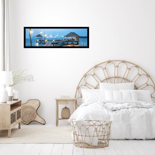 Image of JCJMY 13x39 Picture Frame Black for Puzzles Poster Photo Picture, Horizontal and Vertical Formats for Wall Hanging, 13 x 39 Wall Gallery Poster Photo Puzzles Frame for 13 by 39 Photos Posters, Black