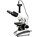 AmScope T360B-P Digital Trinocular Compound Microscope, 40X-2000X Magnification, WF10x and WF20x Eyepieces, Brightfield, LED Illumination, Abbe Condenser, Double-Layer Mechanical Stage, Includes 0.3MP Camera with Reduction Lens and Software