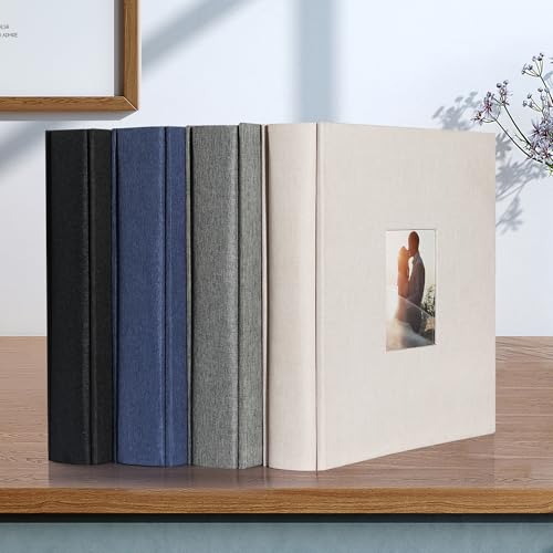 DazSpirit Großes Fotoalbum Einsteckalbum für 1000 Fotos (10x15 cm) - Leinenbindung, Personalisierbar, Ideal für Familie, Hochzeiten, Reisen & Baby-Erinnerungen, Fotobuch zum Einstecken, Schwarz