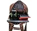 Jaald Leather Laptop Backpack Rucksack Multipocket Full Grain Leather Gaming Laptop Bag School Daypack For Men Anti-Theft Pocket Brown