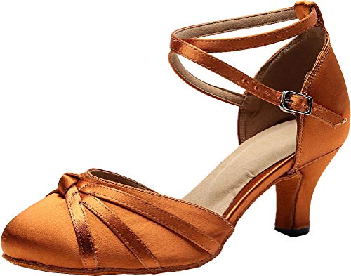 Chaussures de danse bout fermé pour femme escarpins de salon talon bas confortable