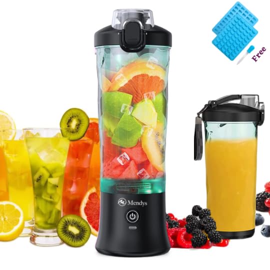 Best Portable Blender, Smoothie Blender For shakes And Smoothies, Powerful 6 Blades, Blend On The Go, Rechargeable USB 20 oz Blender for Kitchen, Travel, Home, Office, everyday use (Black)