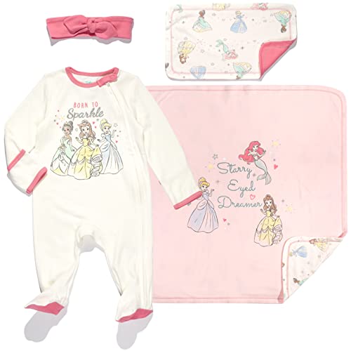 Image of Disney Winnie The Pooh,Lion King,Pixar Monsters Inc. Baby Sleep N' Play Coverall Bib Blanket and Burp Cloth 4 Piece Set