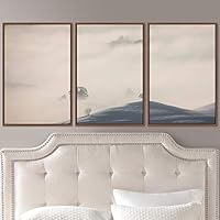 3 Piece Framed Canvas Wall Art Foggy Mountains Canvas Prints Home Artwork Decoration for Living Room,Bedroom - 16