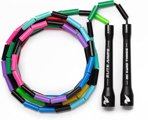 Elite Jumps 1-inch Beaded Jump Rope Adjustable Shatterproof Rainbow