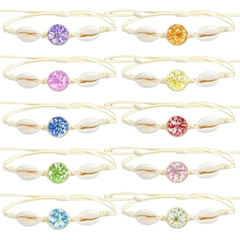 10Pcs Colourful Flower Shell Friendship Bracelets Cover