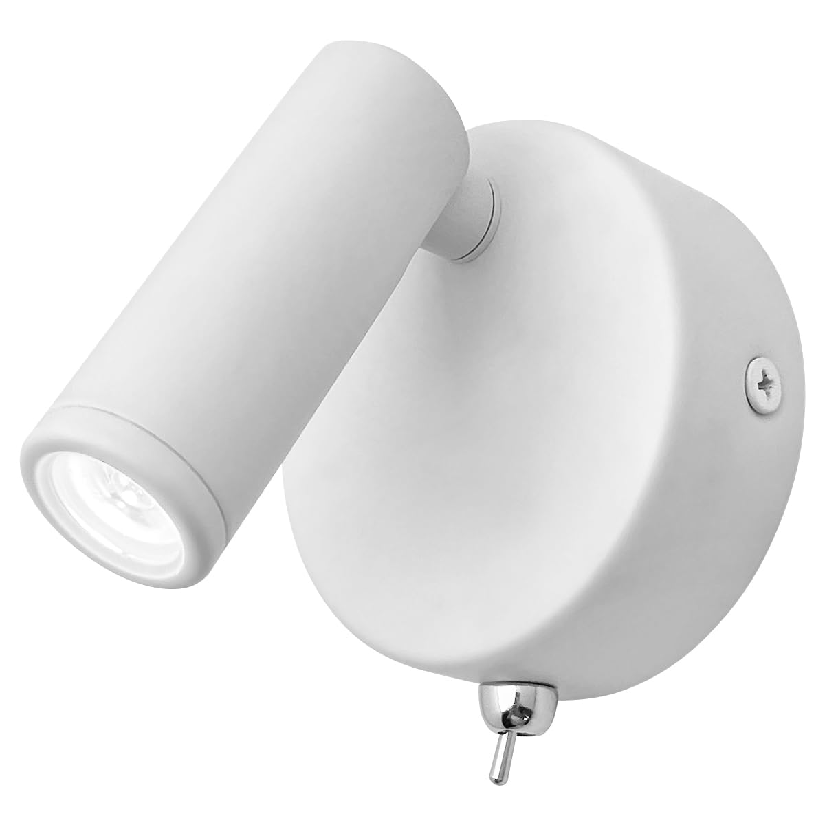 Adjustable White Wall Mounted Bedside Light Switched Cool White BW08