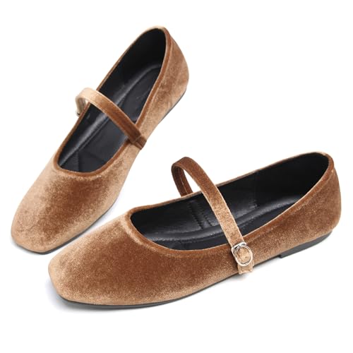 Dear Time Women's Square Toe Ballet Flats Elegant Comfortable Mary Jane Flats Dress Flats Shoes3