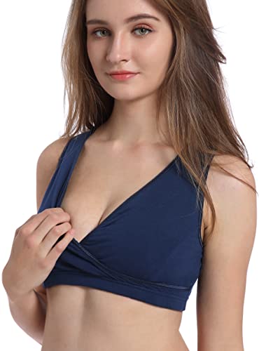 Image of CAKYE 3 Pack Maternity Nursing Sleep Bra Breastfeeding Cotton Bralette