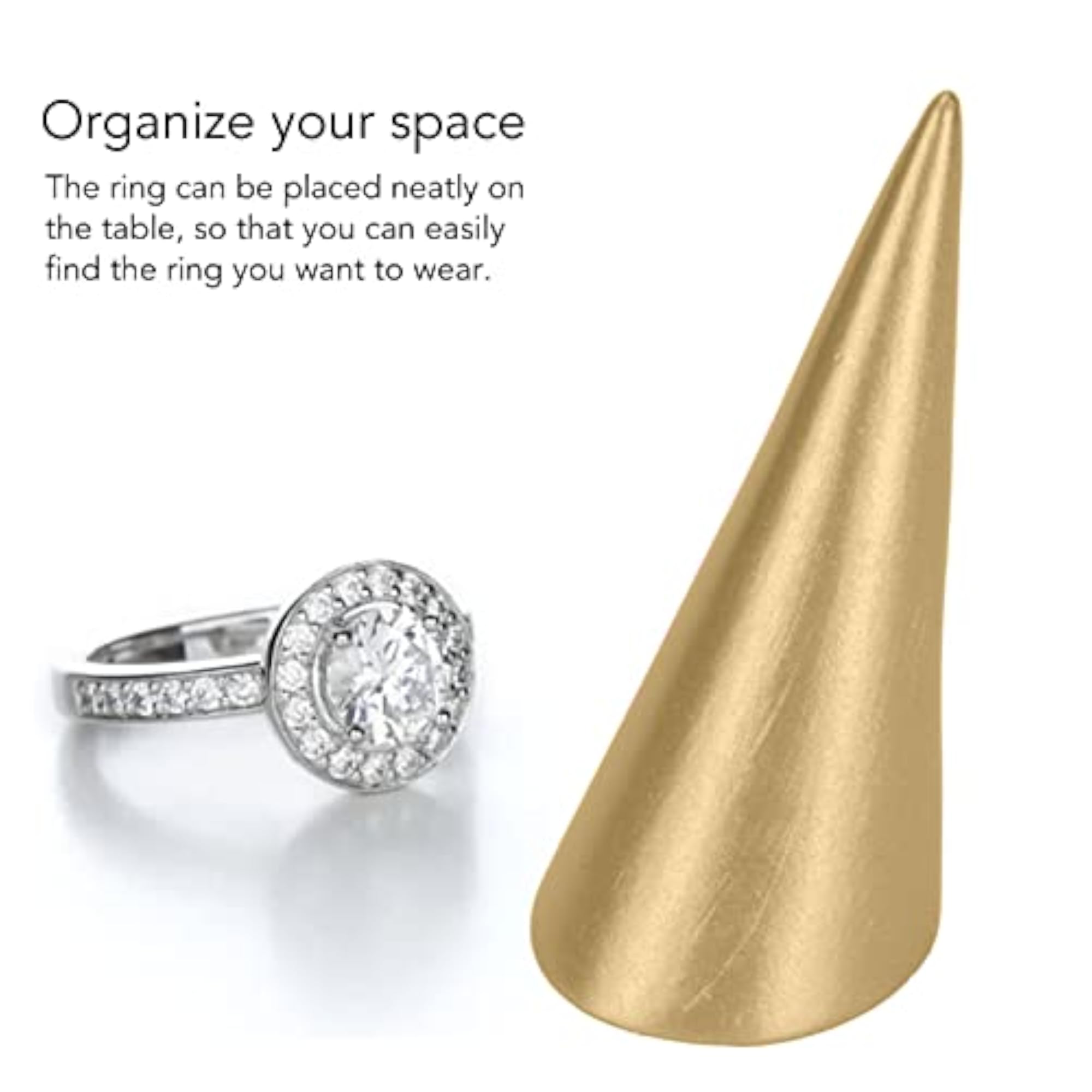 Gold Resin Ring Display Stand for Engagement Rings