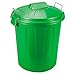 Acan Tradineur - Cubo de Basura de plástico con Tapa y Asas, contenedor de residuos, Papelera, Reciclaje, Industrial, hogar (Verde, 51 litros)