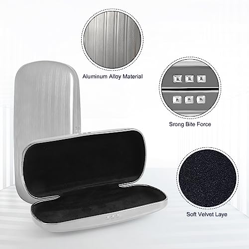 Hifot Metal Glasses Case Hard Shell, Aluminum Spectacles Box Eyeglass Sunglasses Case for Men Women Kids, Reading Glasses Holder