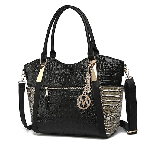 MKF Collection Tote Bag for Women, Crocodile Vegan Leather Shoulder