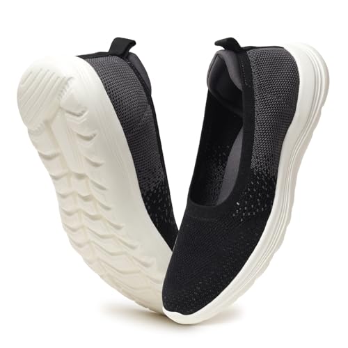 Image of YOHO Knitted Slip-Ons for Women | Lightweight, Stylish & Casual Without Lace Sneakers for Woman | Extra Soft Insole & Shock Absorbing, Walking Loafer Shoes for Ladies SOS-113