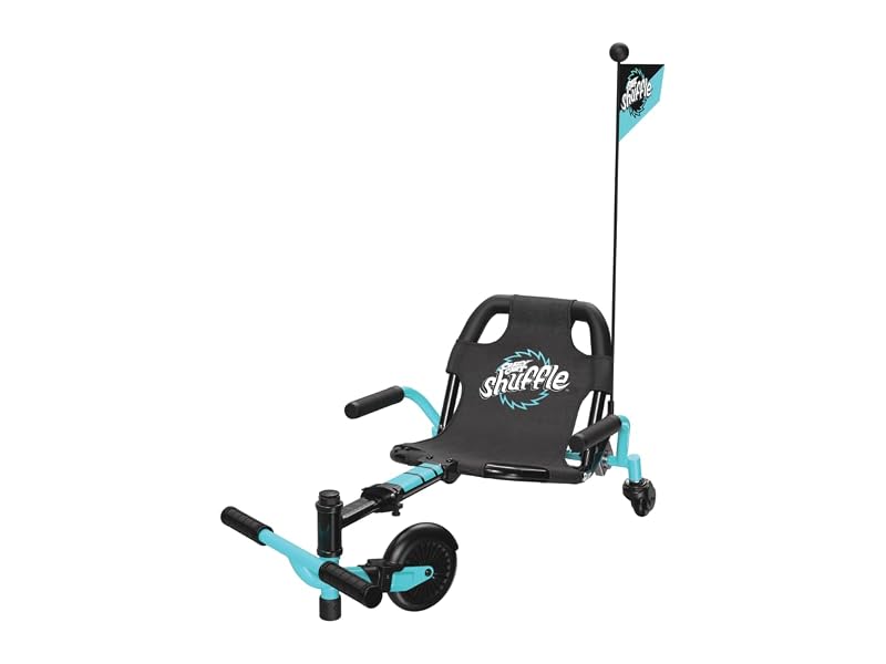 Crazy Cart Shuffle Go Kart | Manual Drift Cart (Black/Teal) Ride On Toy
