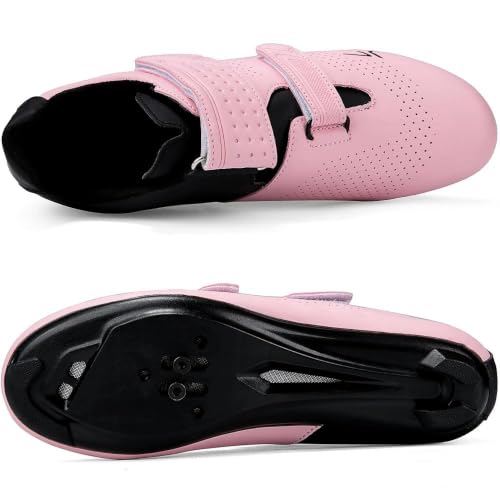 Image of Mens Womens Cycling Shoes Compatible with Peloton Road Bike Riding Bicycle Pre-Installed Delta Cleats