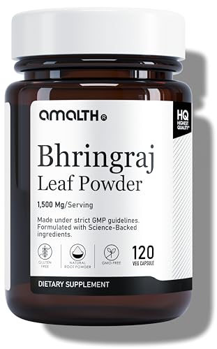 Amalth Bhringraj Capsules 1500 mg | Eclipta Prostrata Leaf Powder Supplement | Herbal Plant Based Formula for Daily Wellness | 120 Veg Capsules | Non-GMO, Gluten-Free