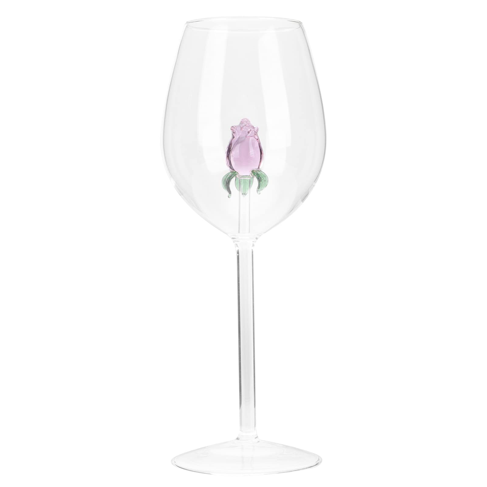 Long Stem Wine Glasses, Rose- Inside Whiskey Glasses Cocktail Glass Wine Goblet Beverage Glass Cup Whiskey Decanter for Home Bar Wine Glass Clear Glasses