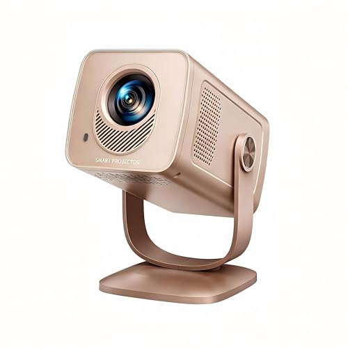Mini Projecteur 4K【App Intégrée & Auto Keystone】 Android 14, Videoprojecteur Portable WiFi6 Bluetooth 5.4 avec Rotation 270°, TOPTRO Mini Video Projecteur Portable 1080P FHD Home Cinéma/Champagne