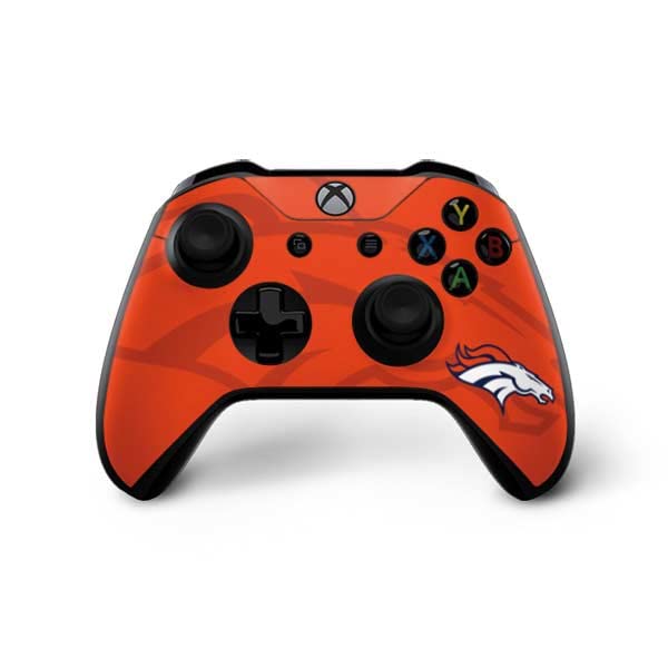 Skinit Decal Gaming Skin Compatible with Xbox One X Bundle - Officially Licensed NFL Denver Broncos Double Vision Design
