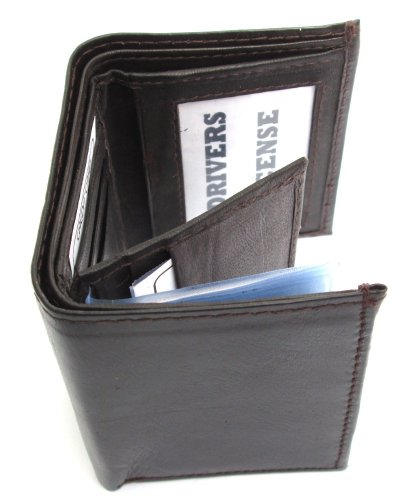 Dangerous Threads Mens Chocolate Brown Leather Wallet Lamb Trifold 731B3