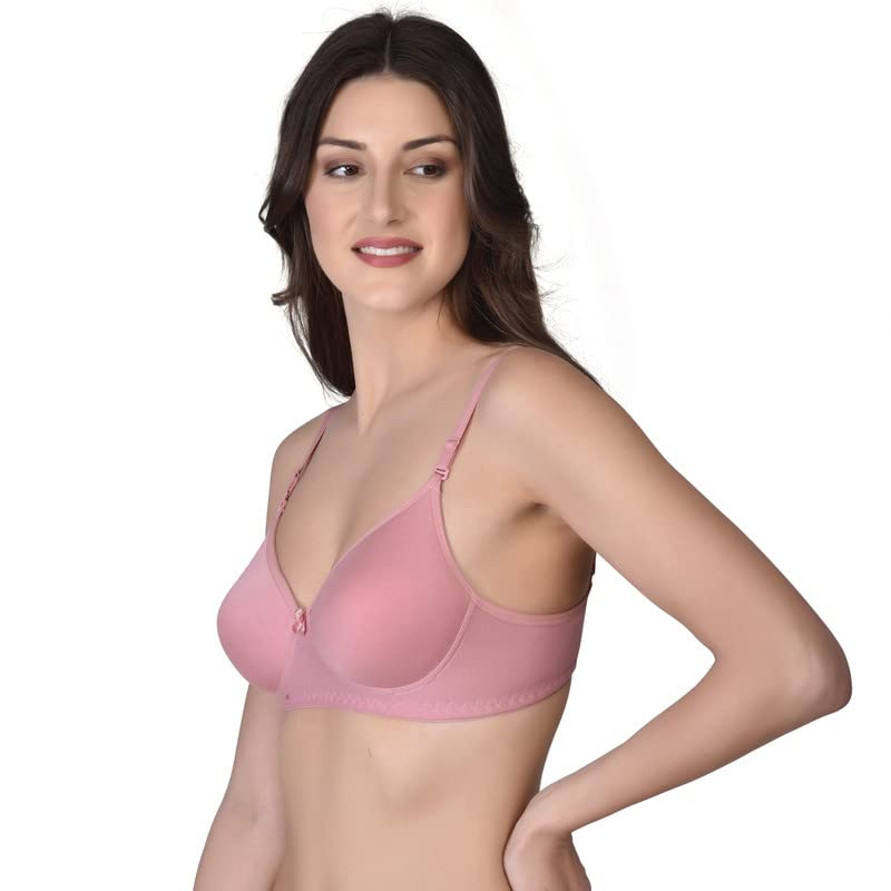 Image of Women's Cotton Lightly Padded Non-Wired T-Shirt Bra Pack of 2 (Reg HC-P2 Multicolor 30)