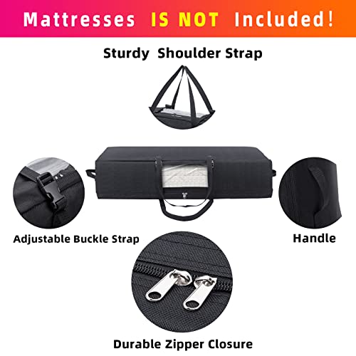 Risurry 61 X 28 X 18 Inches Tri Folding Mattress Storage Bag Compatible With Millard Trifold Mattress, Carrying Case For Tri-Fold Memory Foam Mattress Fit Queen Size Mattress (Bag Only), Black #TOP3