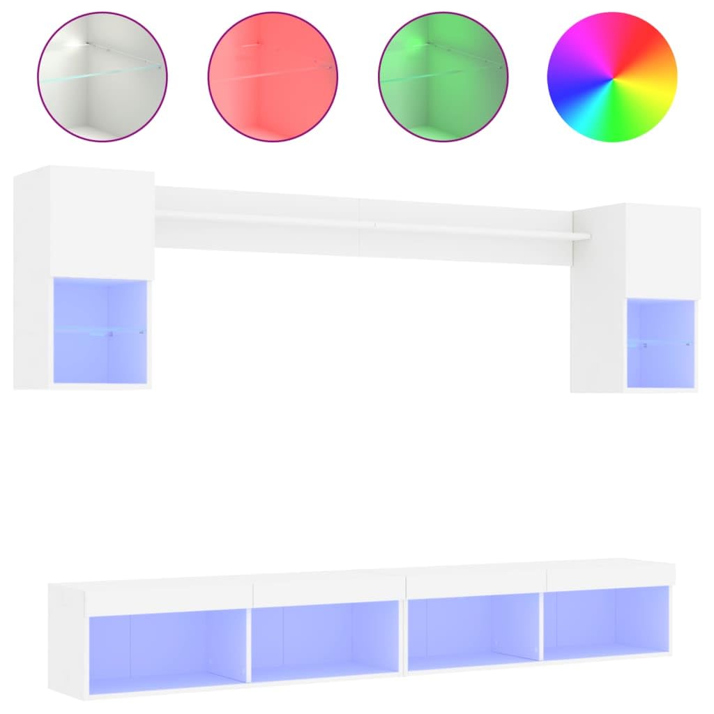 Flotante LED RGB madera contrachapada resistencia humedad Mueble TV pared
