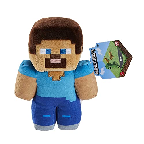 Mattel Steve Minecraft - Plüschfigur 21 cm, kuschelig & ideal zum Sammeln, Geschenk für Minecraft-Fans ab 3 Jahren, HHG11