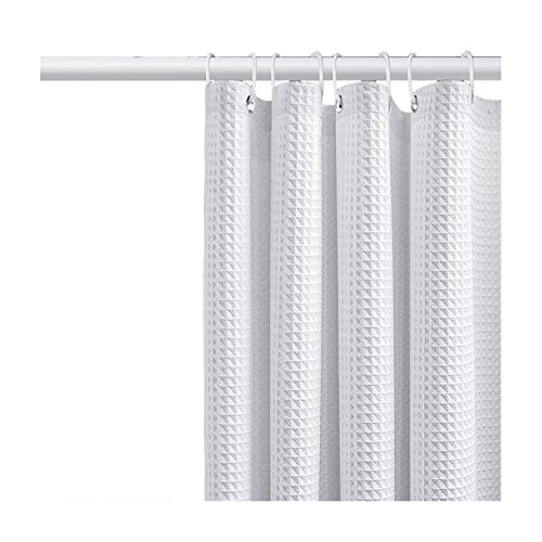 EFVWOE Shower Curtains 1pc Jacquard Waffle Bathroom Shower Curtain Non-Perforated Waterproof Solid Color Jacquard Waterproof Curtain for Home(120x200cm)