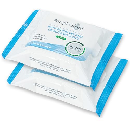 Perspi-Guard Antiperspirant & Deodorant Body Wipes for Adults, Travel Wipes for Women & Men - Camping, No Shower, Travel Essentials, 2-Pack