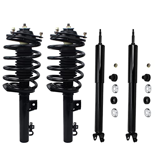 Image of Detroit Axle - 4pc Struts Shocks for 1996-2005 Ford Taurus Mercury Sable [Wagon] 2 Front Ready Suspension Struts w /Coil Spring Assembly 2 Rear Shock Absorbers Assembly Replacement