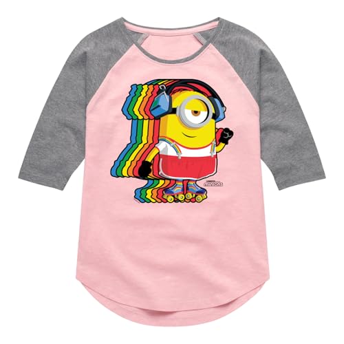 Despicable Me Minions - Retro Rainbow Skater - Toddler & Youth Girls Raglan Graphic T-Shirt