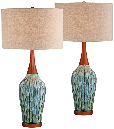 Lámparas de mesa 360 Lighting Rocco set 2 azul beige miniatura 2