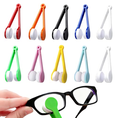 JRYXDS 10 Stück Peeps Brillenreiniger Original Kratzer Brillenreinigungsgerät Reiniger Peeps Brillenreiniger Brillenbad Brillenreinigung Brillenglasreiniger Pocket Cleaner Brille Brillenputz Brillenpu