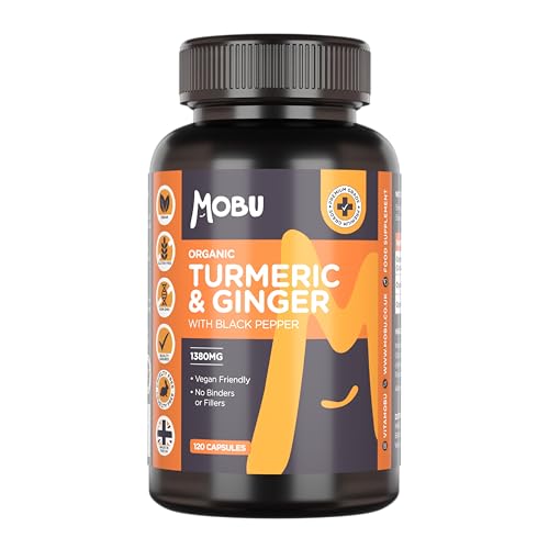 Organic Turmeric 1380mg with Black Pepper & Ginger - 120 Vegan Ca...