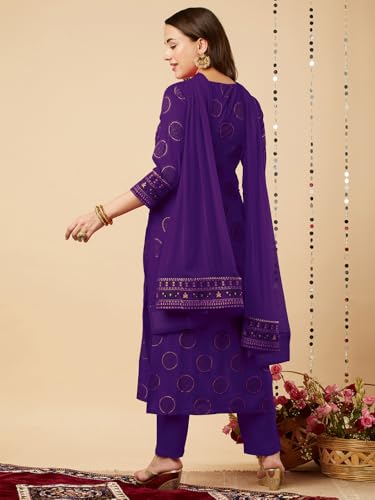 Image of ANNI Designer Women Kurta with Pant & Dupatta |Material: Cotton Blend