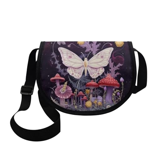Zanxiantu Butterfly Purple Small Purse Crossbody Murshroom Cross Body Purses for Girls Age 8-10 Teen Kids Boys