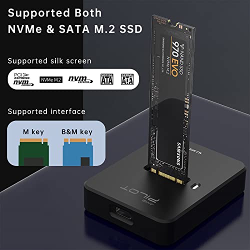 Cargador M.2 NVMe y SATA a USB C con Luz RGB miniatura 2